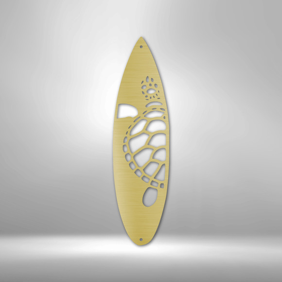 Surf Board Turtle Steel Sign Laser Cut Powder Coated Home & Office Metal Wall De